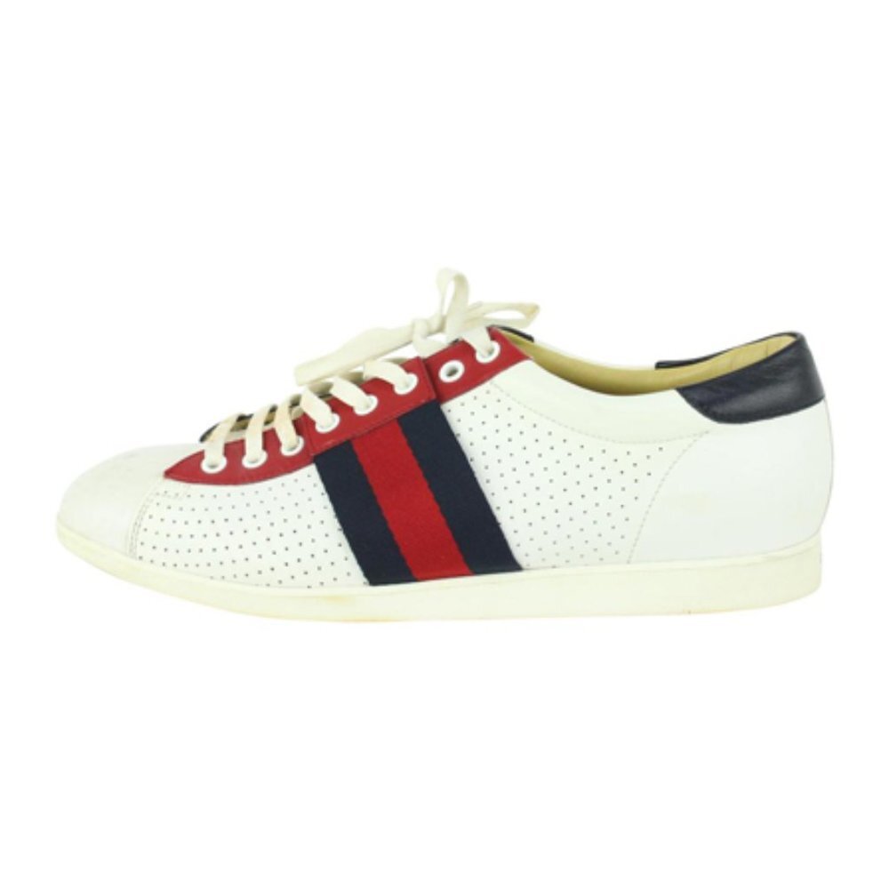 Gucci 192713 Men's US 10 Perforated LEather Web